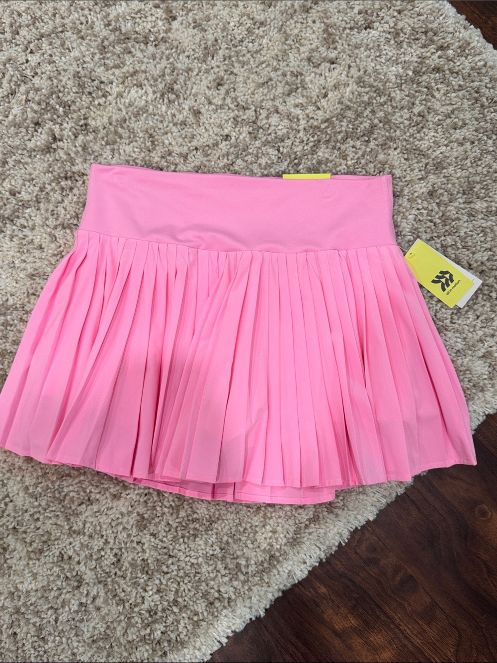 Pleated Pink Mini Skirt w/ Shorts sz L